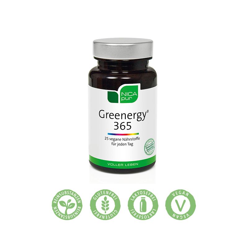 NICApur Greenergy® 365 - 25 vegane Nährstoffe als veganer Vitamincocktail
