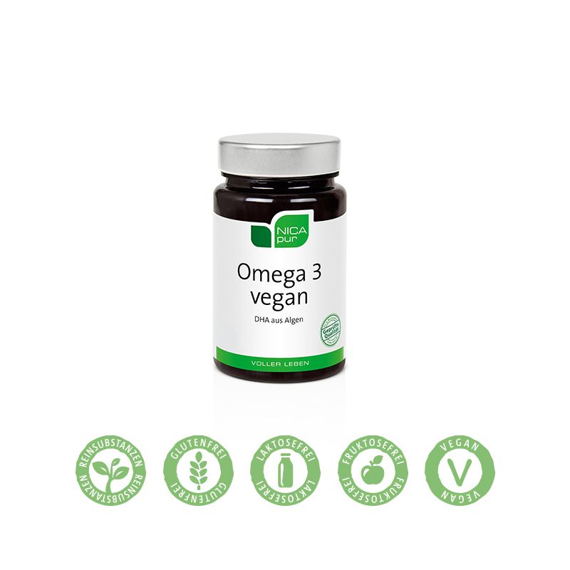 NICApur Omega 3 vegan - 30 Kapseln - Öl aus der Mikroalge