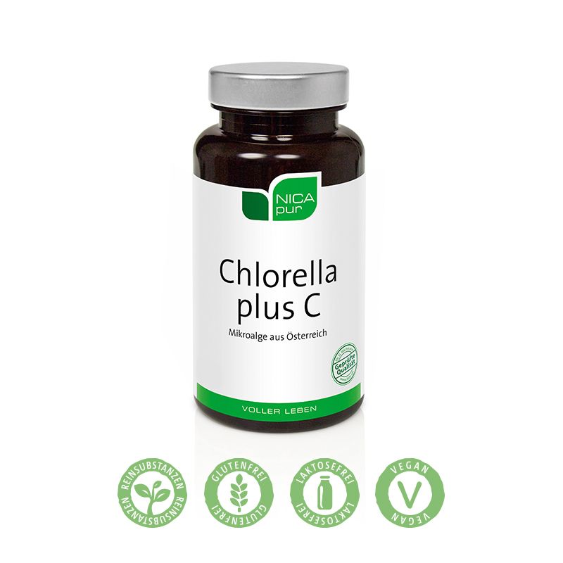NICApur Chlorella plus C - 90 Kapseln - Alge mit Vitamin B12