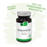 Ubiquinol 60 - Das aktivierte Coenzym Q10 - Trägt zur Verringerung von Müdigkeit bei, für mehr Energie