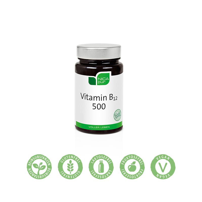 NICApur Vitamin B12 500 - Ideal für Veganer zur Unterstützung der Zellteilung