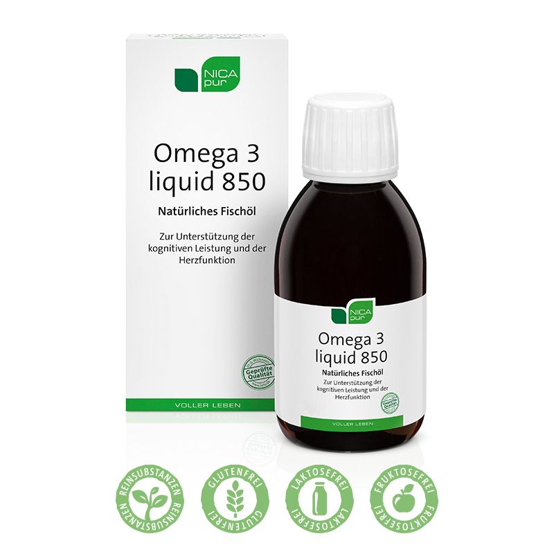 NICApur Omgea 3 liquid 850 - 150 ml - Natürliches Fischöl