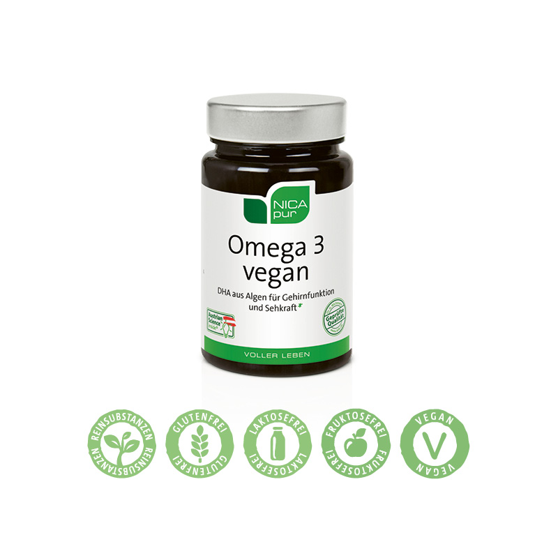 Omega 3 vegan Fettsäuren  Vegane Kapseln - NICApur®