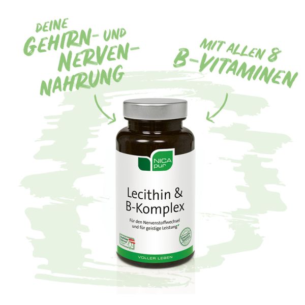 Lecithin & B-Komplex - Deine Gehirn- und Nervennahrung - mit 8 B-Vitaminen und Sonnenblumen-Lecithin