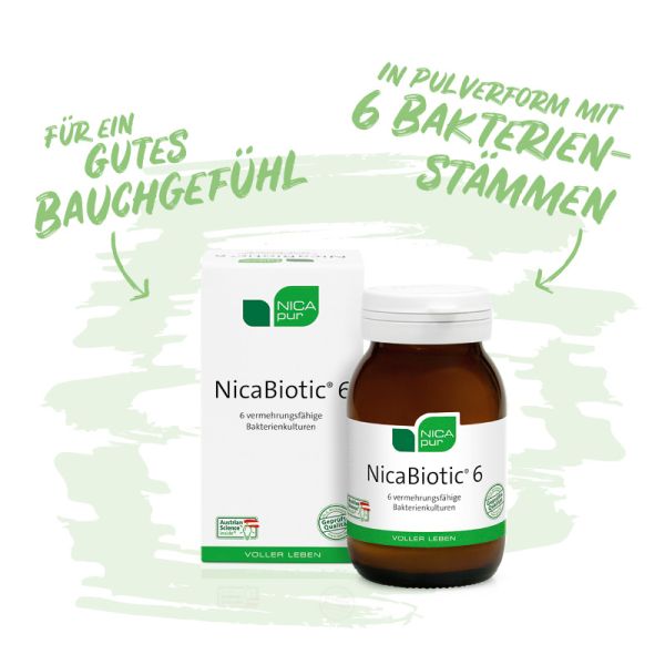 NicaBiotic® 6- Vermehrungsfähige Bakterienkulturen für ein gutes Bauchgefühl - in Pulverform mit 6 Bakterienstämmen