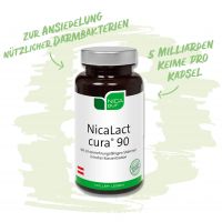 NicaLact cura® 90 - Zur Ansiedelung nützlicher Darmbakterien - 5 Milliarden Keime pro Kapsel
